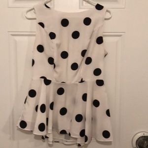 Black polka dot top
